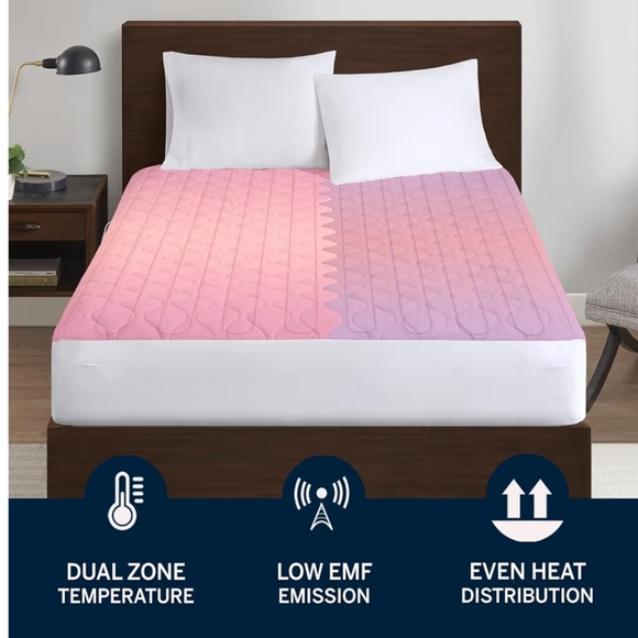 Heated White Quilted Mattress Pad with Controller New - Picture 3 of 15